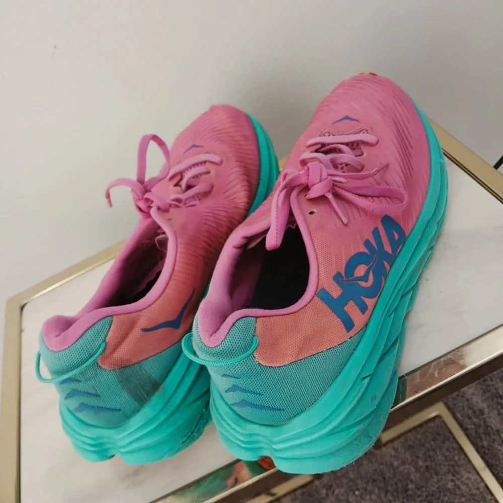 Hoka Running Shoes Pink Teal Women’s Size 10.5.